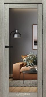 Міжкімнатні двері Syndicate Doors (40 мм)  PVC SD-137 Дуб ровера Дзеркало