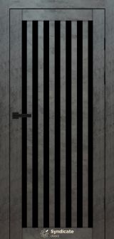 Міжкімнатні двері Syndicate Doors (40 мм)  PVC SD-125 Бетон темний Чорне