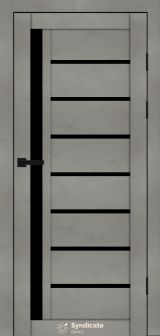 Міжкімнатні двері Syndicate Doors (40 мм)  PVC SD-101 Бетон світлий Чорне