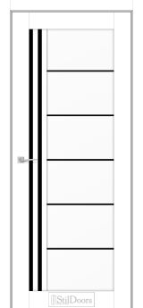 Міжкімнатні Двері StilDoors Vitano (40мм.) Білий Кристал Чорне скло