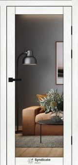 Міжкімнатні двері Syndicate Doors (40 мм)  PVC SD-137 Біла структура Дзеркало