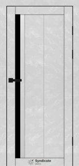 Міжкімнатні двері Syndicate Doors (40 мм)  PVC SD-124 Бетон білий Чорне