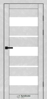Міжкімнатні двері Syndicate Doors (40 мм)  PVC SD-105 Бетон білий Сатин