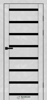 Міжкімнатні двері Syndicate Doors (40 мм)  PVC SD-103 Бетон білий Чорне