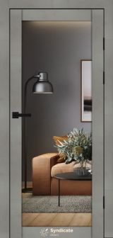 Міжкімнатні двері Syndicate Doors (40 мм)  PVC SD-137 Бетон світлий Дзеркало