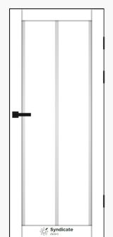 Міжкімнатні двері Syndicate Doors (40 мм)  PVC SD-128 Білий оксамит Сатин