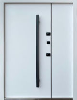 Вхідні двері Qdoors, колекція СТРОНГ, АЙРОН, ВУЛИЦЯ 3 контура з ОЦИНКОВАНИМ металом на полотні,  пісок коричневий/білий атлас vin, 1200 мм. - Изображение 1