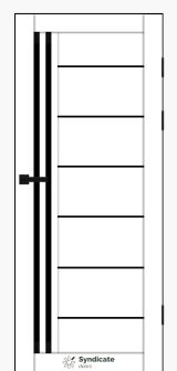 Міжкімнатні двері Syndicate Doors (40 мм)  PVC SD-114 Білий оксамит Чорне
