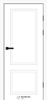 Міжкімнатні двері Syndicate Doors (40 мм)  PVC SD-473 Білий оксамит Глухе