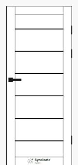 Міжкімнатні двері Syndicate Doors (40 мм)  PVC SD-108 Білий оксамит Чорне