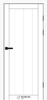 Міжкімнатні двері Syndicate Doors (40 мм)  PVC SD-115 Білий оксамит Глухе