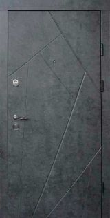 Вхідні двері Qdoors, колекція Ультра, Флеш , мрамор темний/бетон бежевий