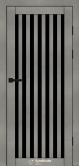 Міжкімнатні двері Syndicate Doors (40 мм)  PVC SD-125 Бетон світлий Чорне
