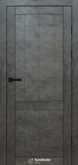 Міжкімнатні двері Syndicate Doors (40 мм)  PVC SD-116 Бетон темний Глухе