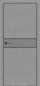 Міжкімнатні двері Darumi MODERN-02 (40 мм) Металевий грей глухе з алюмінієвим молдінгом та алюм. торцем + фрезерування