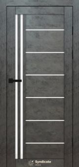 Міжкімнатні двері Syndicate Doors (40 мм)  PVC SD-114 Бетон темний Сатин