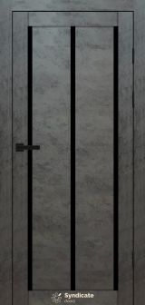 Міжкімнатні двері Syndicate Doors (40 мм)  PVC SD-127 Бетон темний Чорне