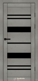 Міжкімнатні двері Syndicate Doors (40 мм)  PVC SD-104 Бетон світлий Чорне