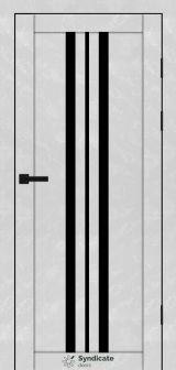 Міжкімнатні двері Syndicate Doors (40 мм)  PVC SD-107 Бетон білий Чорне