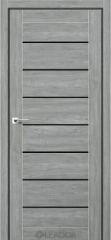 Межкомнатная дверь LEADOR Express WISTERIA (38 мм) Артвуд Сільвер (NanoFlex) Чорне скло