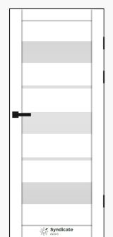 Міжкімнатні двері Syndicate Doors (40 мм)  PVC SD-105 Білий оксамит Бронза/Графіт