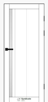 Міжкімнатні двері Syndicate Doors (40 мм)  PVC SD-124 Білий оксамит Сатин