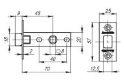 Зачіпка врізна LH 120-45-25 AB Бронза BOX /прям/ ARMADILLO (без ручок в комплекті ) - Изображение 1