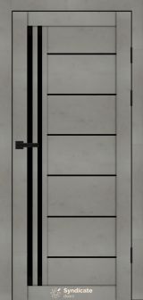 Міжкімнатні двері Syndicate Doors (40 мм)  PVC SD-114 Бетон світлий Чорне