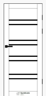 Міжкімнатні двері Syndicate Doors (40 мм)  PVC SD-118 Білий оксамит Чорне