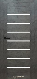 Міжкімнатні двері Syndicate Doors (40 мм)  PVC SD-102 Бетон темний Сатин