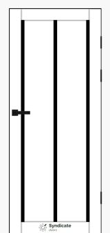 Міжкімнатні двері Syndicate Doors (40 мм)  PVC SD-128 Білий оксамит Чорне