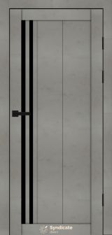Міжкімнатні двері Syndicate Doors (40 мм)  PVC SD-136 Бетон світлий Чорне
