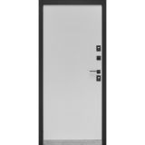 Вхідні двері Форт Нокс "Троя Стріт" Комбі матовий сірий 7024 + чорний (метал) / білий сніг (МДФ) - Изображение 1
