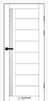 Міжкімнатні двері Syndicate Doors (40 мм)  PVC SD-101 Білий оксамит Сатин