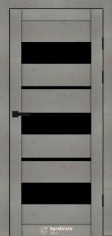 Міжкімнатні двері Syndicate Doors (40 мм)  PVC SD-105 Бетон світлий Чорне