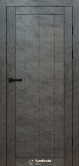 Міжкімнатні двері Syndicate Doors (40 мм)  PVC SD-115 Бетон темний Глухе
