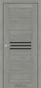 Міжкімнатні Двері StilDoors Ravello (40мм.) Ясен Нордік Чорне скло