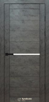 Міжкімнатні двері Syndicate Doors (40 мм)  PVC SD-129 Бетон темний Сатин