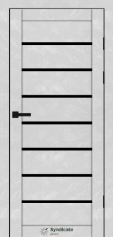 Міжкімнатні двері Syndicate Doors (40 мм)  PVC SD-102 Бетон білий Чорне