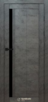 Міжкімнатні двері Syndicate Doors (40 мм)  PVC SD-124 Бетон темний Чорне