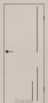 Міжкімнатні двері Darumi Plato Line PTL-06 (40 мм) Димчастий краст глухе з алюмінієвим молдінгом та алюм. торцем
