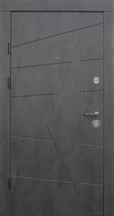 Вхідні двері Qdoors, колекція  Преміум, Акцент, бетон темний / бетон сірий