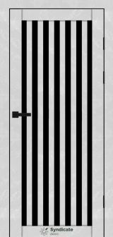 Міжкімнатні двері Syndicate Doors (40 мм)  PVC SD-125 Бетон білий Чорне