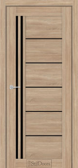 Міжкімнатні Двері StilDoors Vitano (40мм.) Ясен Пісочний Чорне скло