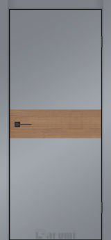 Міжкімнатні двері Darumi MODERN-03 (40 мм) Сріблястий блиск глухе з  чорним молдінгом та чорним торцем + фрезерування