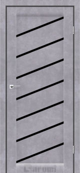 Міжкімнатні двері Darumi Rosalia (40 мм) Сірий бетон Чорне скло