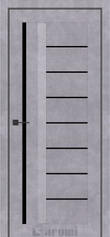 Міжкімнатні двері Darumi Floriana-01 (40 мм) Сірий бетон Чорне скло