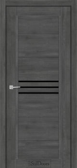 Міжкімнатні Двері StilDoors Ravello (40мм.) Дуб Смокі Чорне скло
