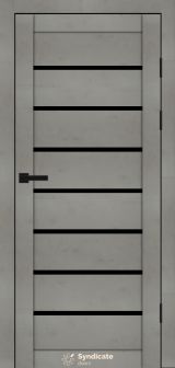 Міжкімнатні двері Syndicate Doors (40 мм)  PVC SD-102 Бетон світлий Чорне