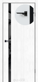 Межкомнатная дверь LEADOR Express SLD_03 ( 40 мм) Клен белый Глухе + чорна матова кромка